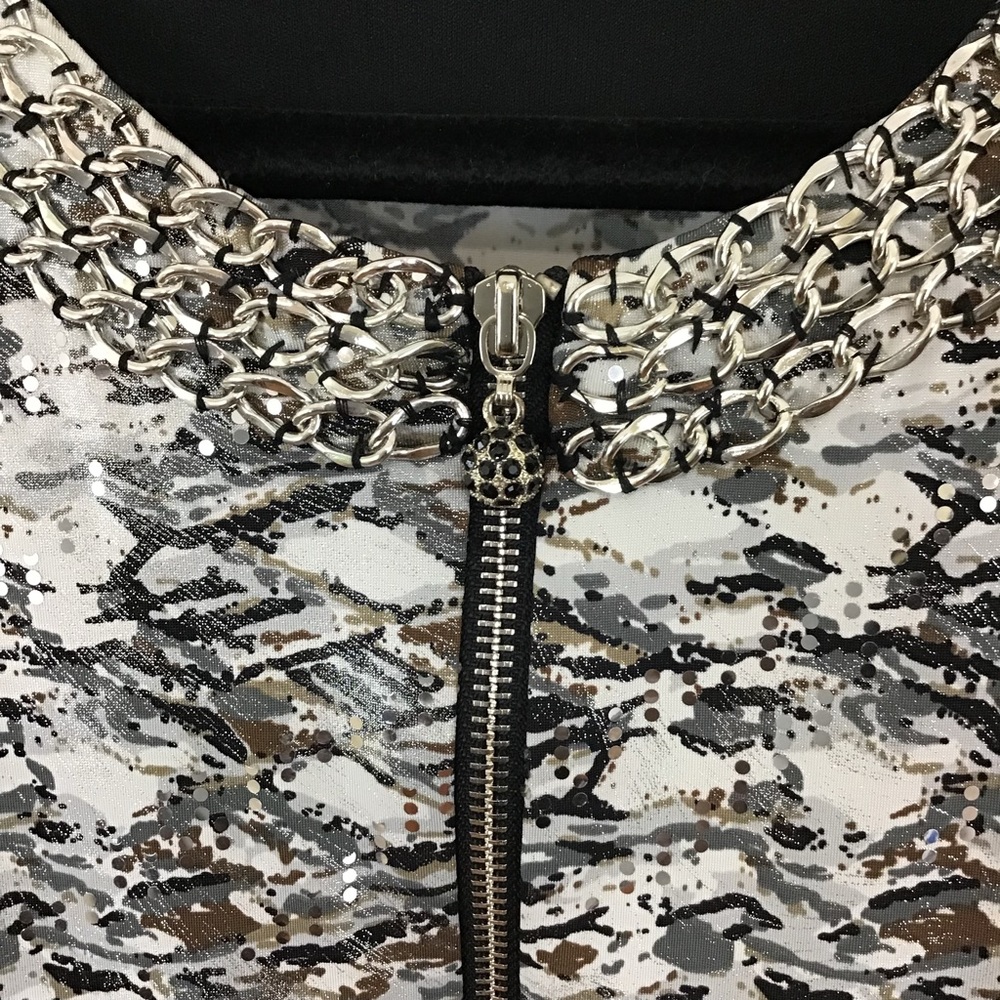 MSK SILVER METALLIC LONG SLEEVE JACKET